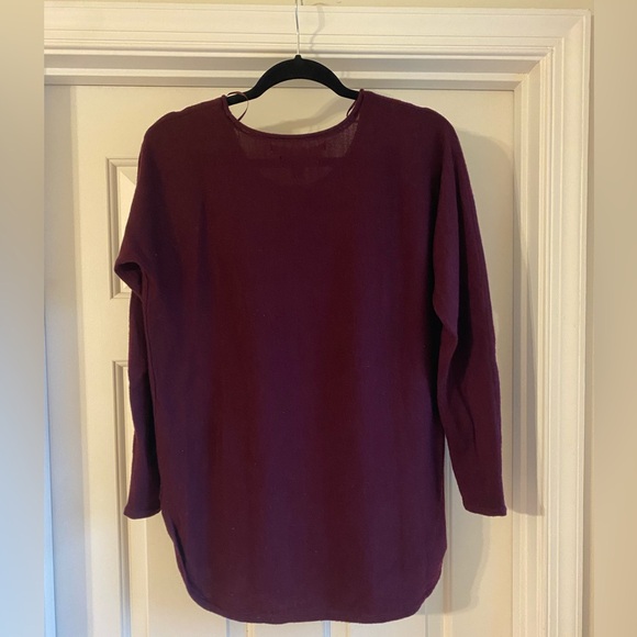 Max Studio 100% Extra Fine Merino Wool Scoop Neck Sweater Maroon - Picture 4 of 4